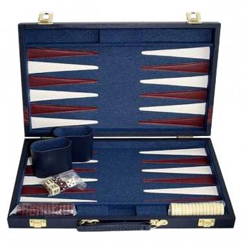 Backgammon Koffer blau klein