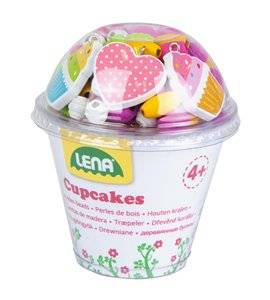 Holzperlen Cupcakes rosa