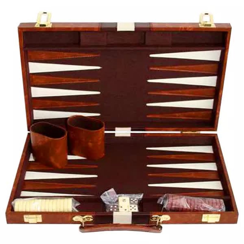 Backgammon Koffer braun